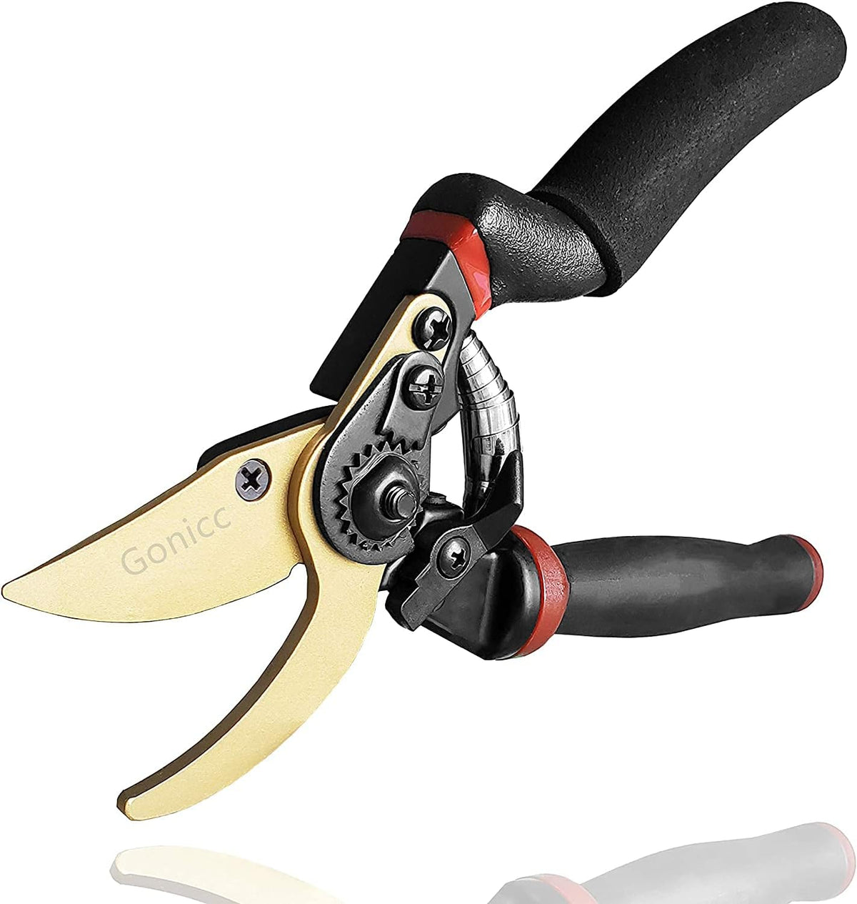 8" Professional Premium Bypass Titanium Pruning Shears(GPPS-1003) | Titanium coated SK5 steel blade, Ergonomic non-slip handle, Sap groove anti-stick design, Cuts up to 3/4" branches