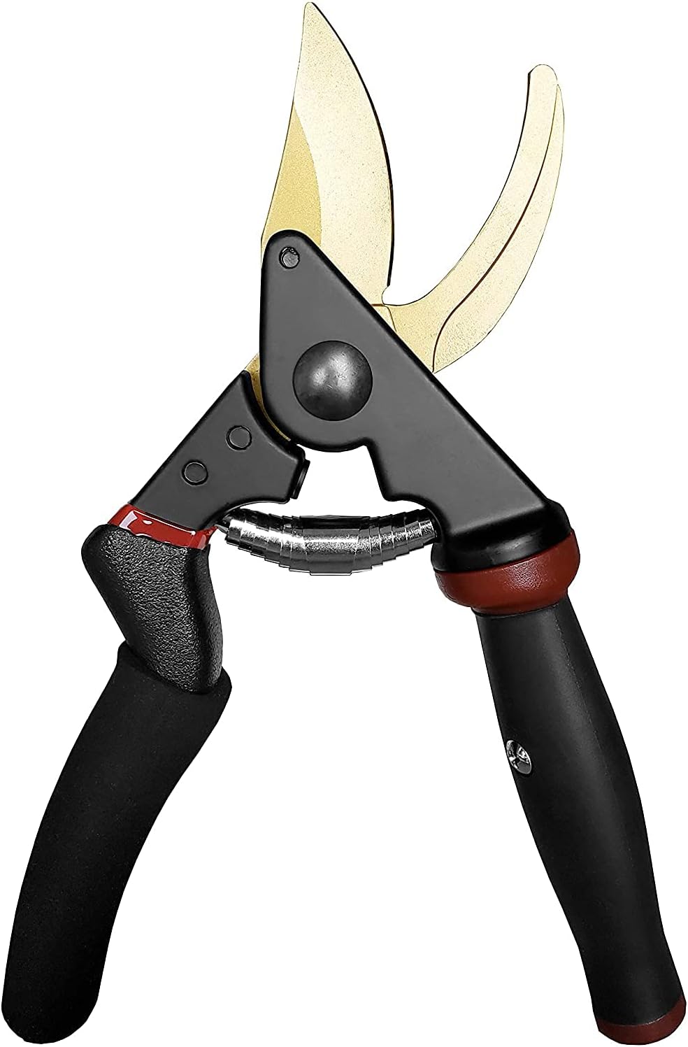 8" Professional Premium Bypass Titanium Pruning Shears(GPPS-1003) | Titanium coated SK5 steel blade, Ergonomic non-slip handle, Sap groove anti-stick design, Cuts up to 3/4" branches
