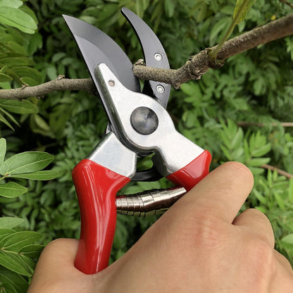 8" Professional Premium Bypass Titanium Pruning Shears(GPPS-1003) | Titanium coated SK5 steel blade, Ergonomic non-slip handle, Sap groove anti-stick design, Cuts up to 3/4" branches