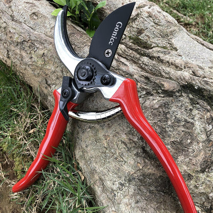 8" Professional Premium Bypass Titanium Pruning Shears(GPPS-1003) | Titanium coated SK5 steel blade, Ergonomic non-slip handle, Sap groove anti-stick design, Cuts up to 3/4" branches