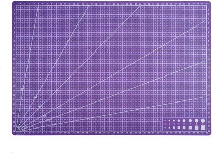 New A3 Double Side Craft Cutting Mat Cutting Board Sewing Pad Artist Carving Tools Handmade Crafts DIY Props (Purple)