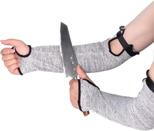 Cut Resistant Arm Sleeves Level 5 Arm Protection Sleeves Grey Gardening Sleeves for Women Men