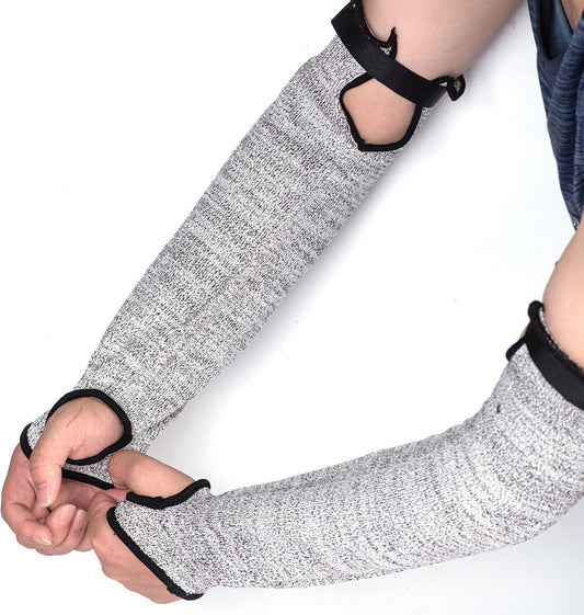 Cut Resistant Arm Sleeves Level 5 Arm Protection Sleeves Grey Gardening Sleeves for Women Men