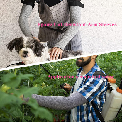 Cut Resistant Arm Sleeves Level 5 Arm Protection Sleeves Grey Gardening Sleeves for Women Men