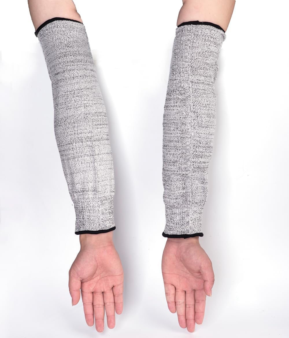 Cut Resistant Arm Sleeves Level 5 Arm Protection Sleeves Grey Gardening Sleeves for Women Men