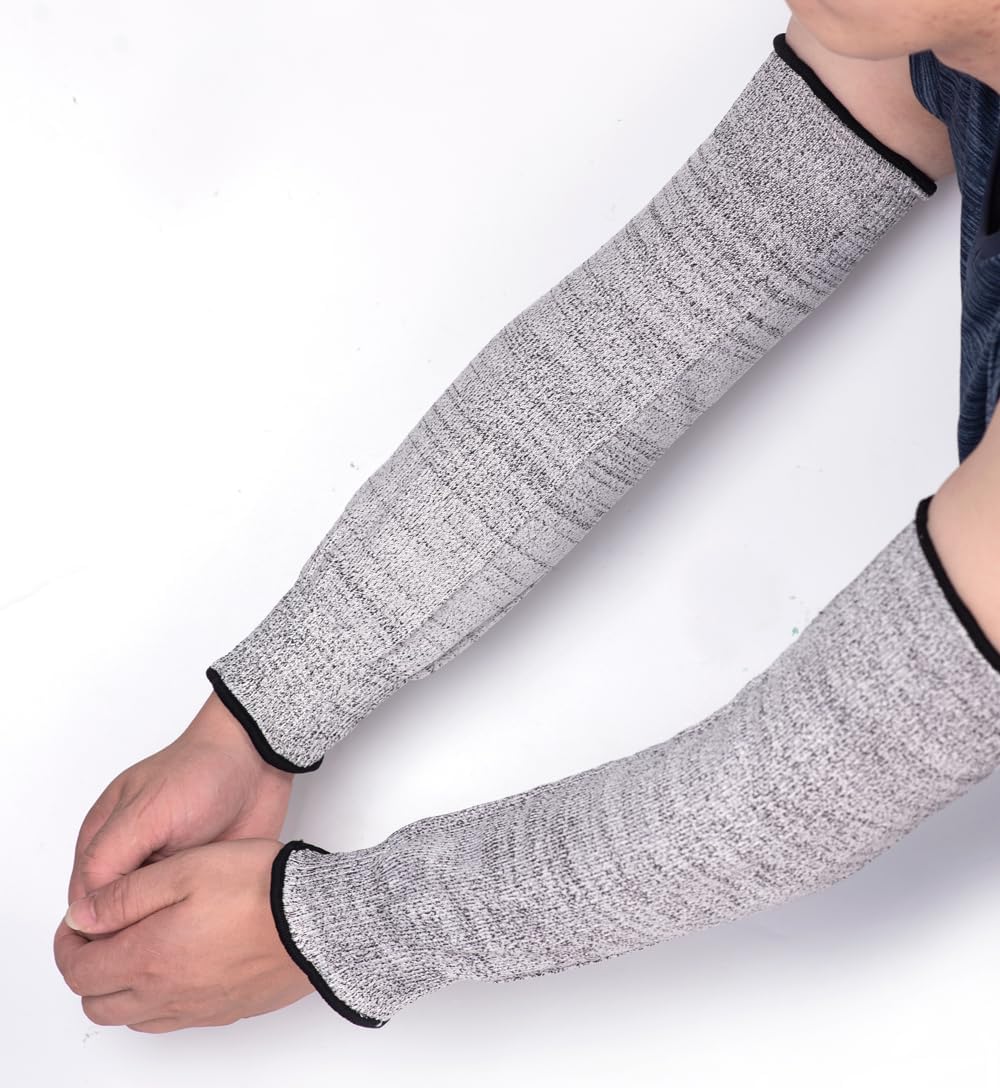 Cut Resistant Arm Sleeves Level 5 Arm Protection Sleeves Grey Gardening Sleeves for Women Men