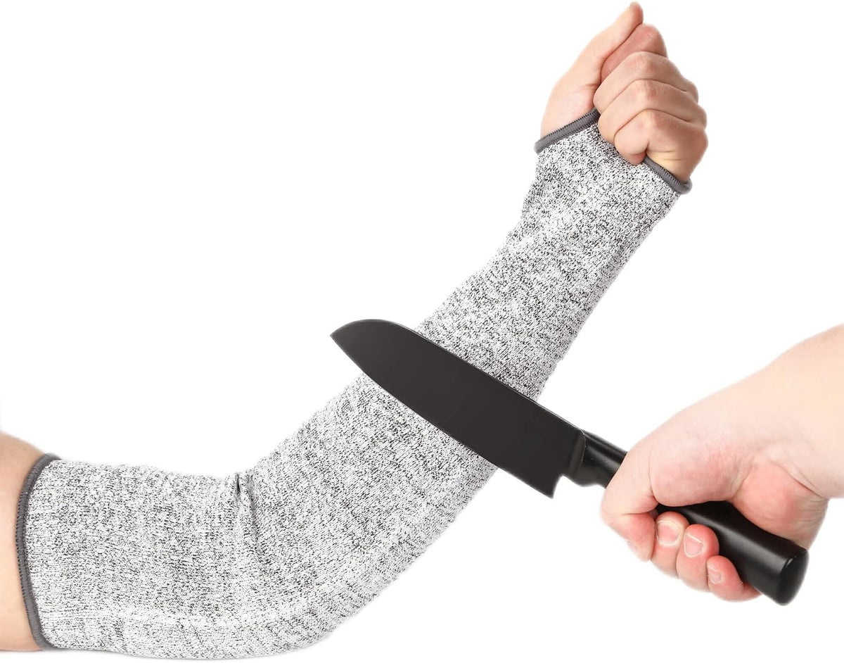 Cut Resistant Arm Sleeves Level 5 Arm Protection Sleeves Grey Gardening Sleeves for Women Men