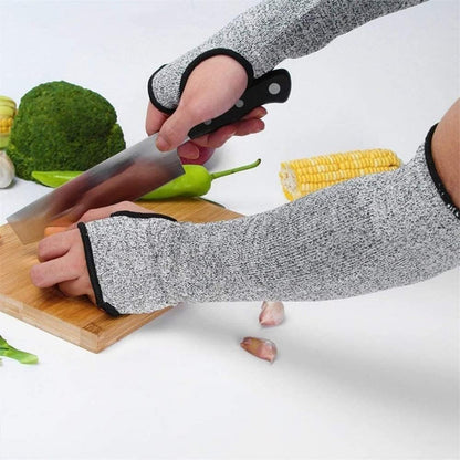 Cut Resistant Arm Sleeves Level 5 Arm Protection Sleeves Grey Gardening Sleeves for Women Men