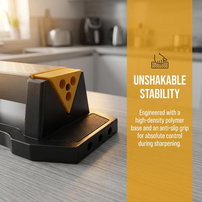 Sharpening Stone Double-Sided Grit 400/1000, Diamond Honeycomb Surface Plate, Knife Sharpener Stone with Angle Guide and Non-Slip Base for Outdoor Kitchen Sharpen Tools