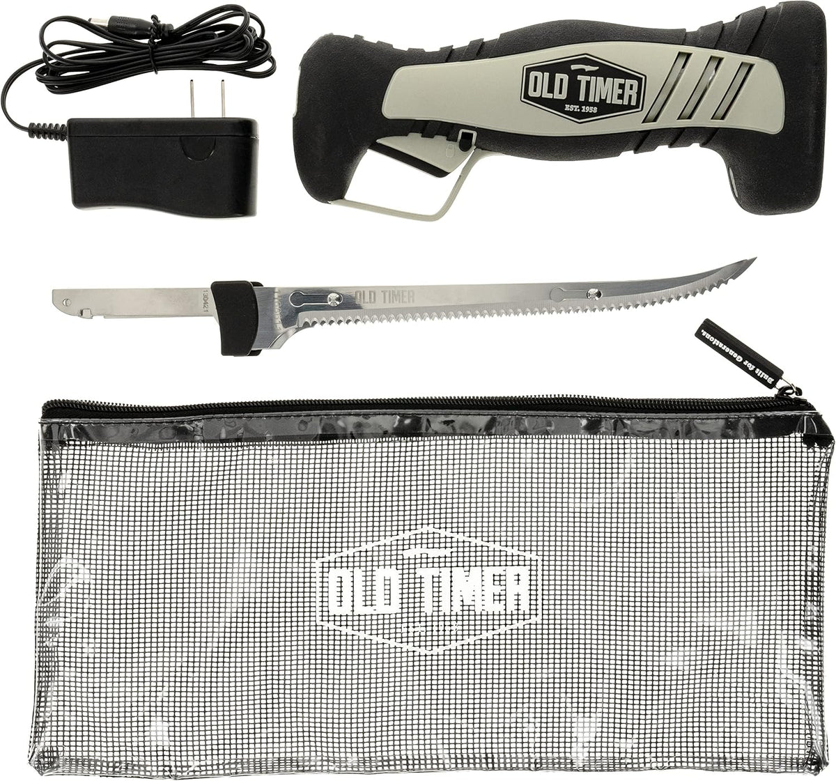 Electric Fillet Knife with Rechargeable Battery, 8" Blade, High Carbon Stainless Steel, For Fishing, Filleting, and Outdoors