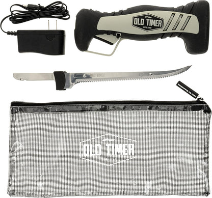 Electric Fillet Knife with Rechargeable Battery, 8" Blade, High Carbon Stainless Steel, For Fishing, Filleting, and Outdoors