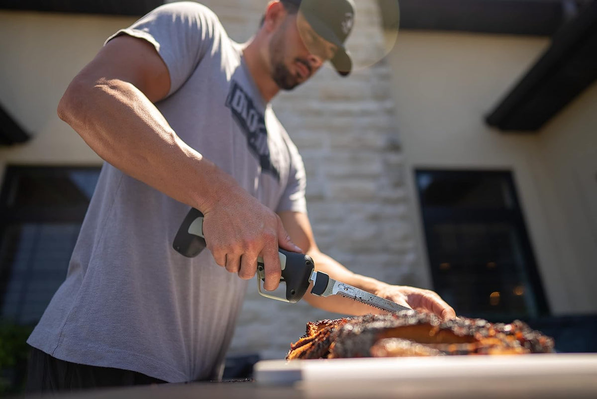 Electric Fillet Knife with Rechargeable Battery, 8" Blade, High Carbon Stainless Steel, For Fishing, Filleting, and Outdoors