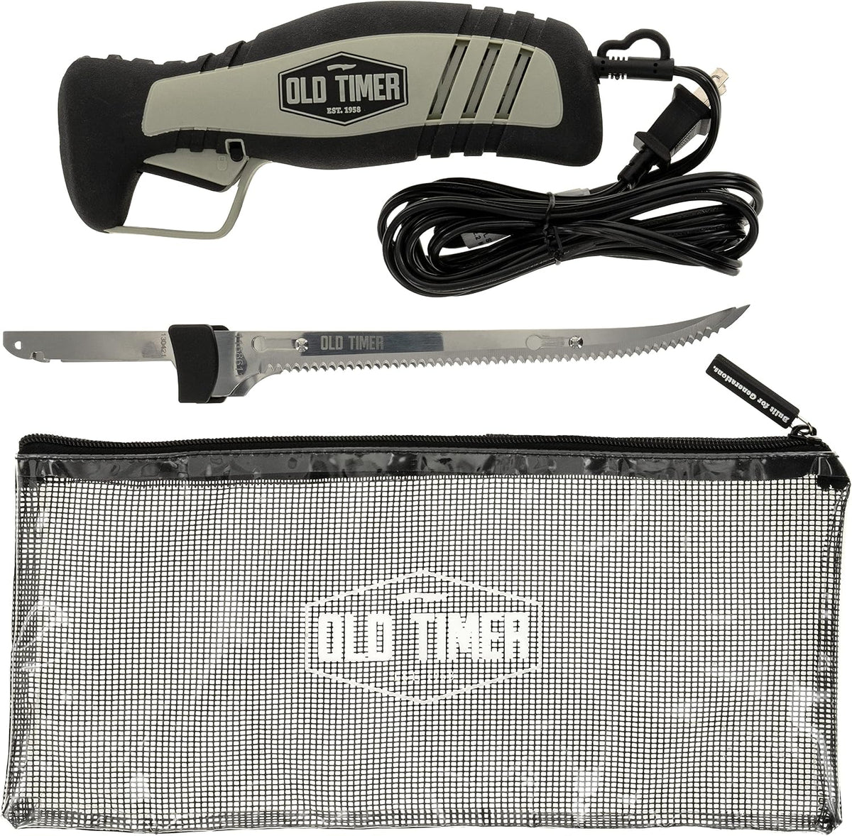 Electric Fillet Knife with Rechargeable Battery, 8" Blade, High Carbon Stainless Steel, For Fishing, Filleting, and Outdoors