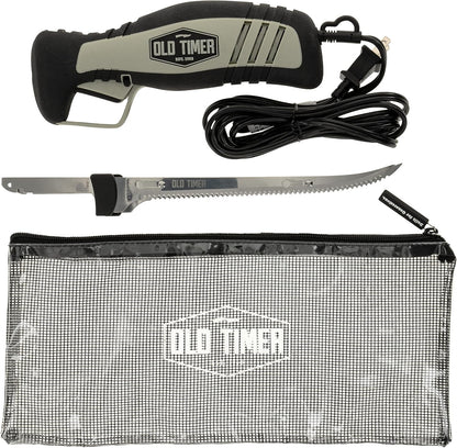 Electric Fillet Knife with Rechargeable Battery, 8" Blade, High Carbon Stainless Steel, For Fishing, Filleting, and Outdoors
