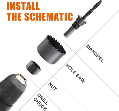 Hole Saw Kit, 21-Piece Hole Saw Set, 3/4" to 5" Hole Saws Drill Bits Hole Cutter Kits with Storage Case for Soft Wood, Plastic, PVC and Drywall