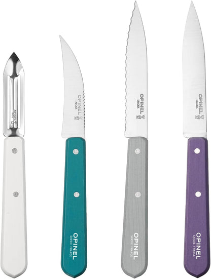 Les Essentials 4 Piece Kitchen Prep Knife Set, Wood Handles (Primo)