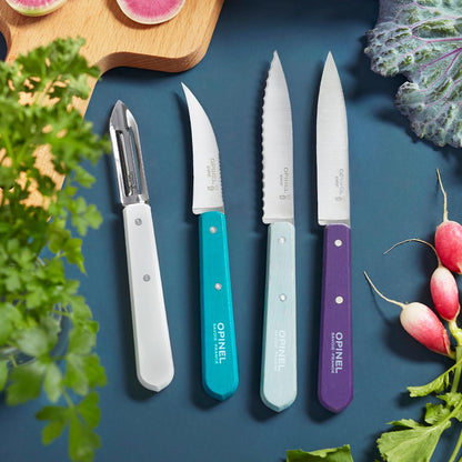Les Essentials 4 Piece Kitchen Prep Knife Set, Wood Handles (Primo)