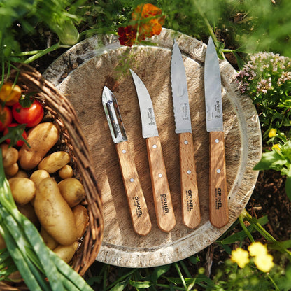 Les Essentials 4 Piece Kitchen Prep Knife Set, Wood Handles (Primo)