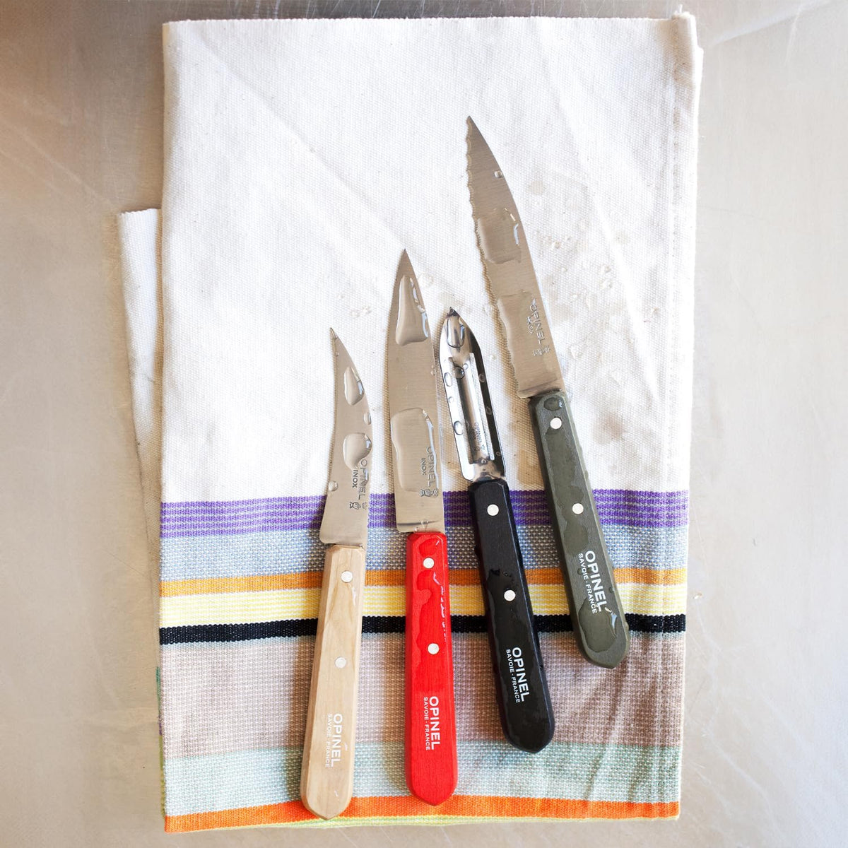 Les Essentials 4 Piece Kitchen Prep Knife Set, Wood Handles (Primo)