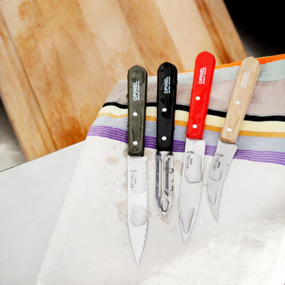 Les Essentials 4 Piece Kitchen Prep Knife Set, Wood Handles (Primo)
