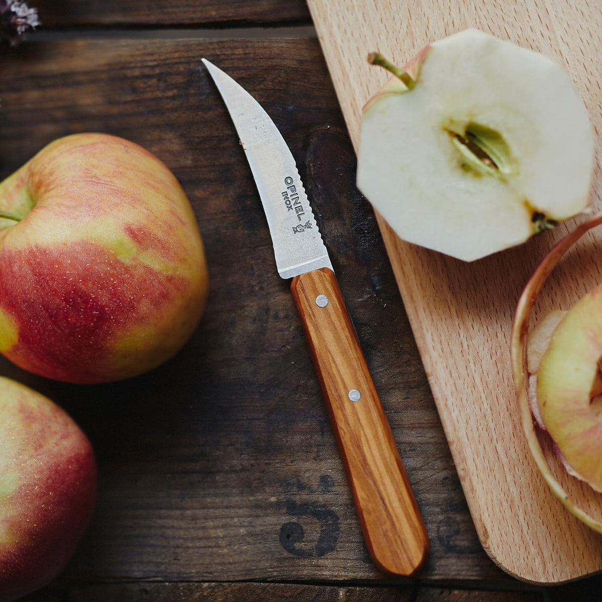 Les Essentials 4 Piece Kitchen Prep Knife Set, Wood Handles (Primo)