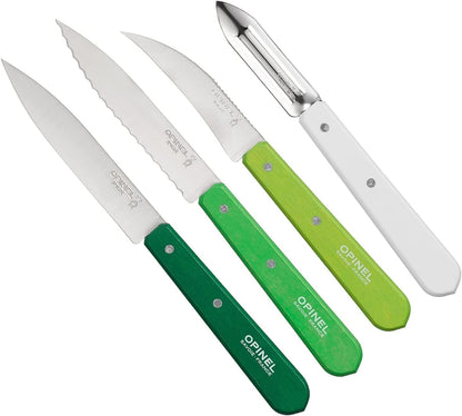 Les Essentials 4 Piece Kitchen Prep Knife Set, Wood Handles (Primo)
