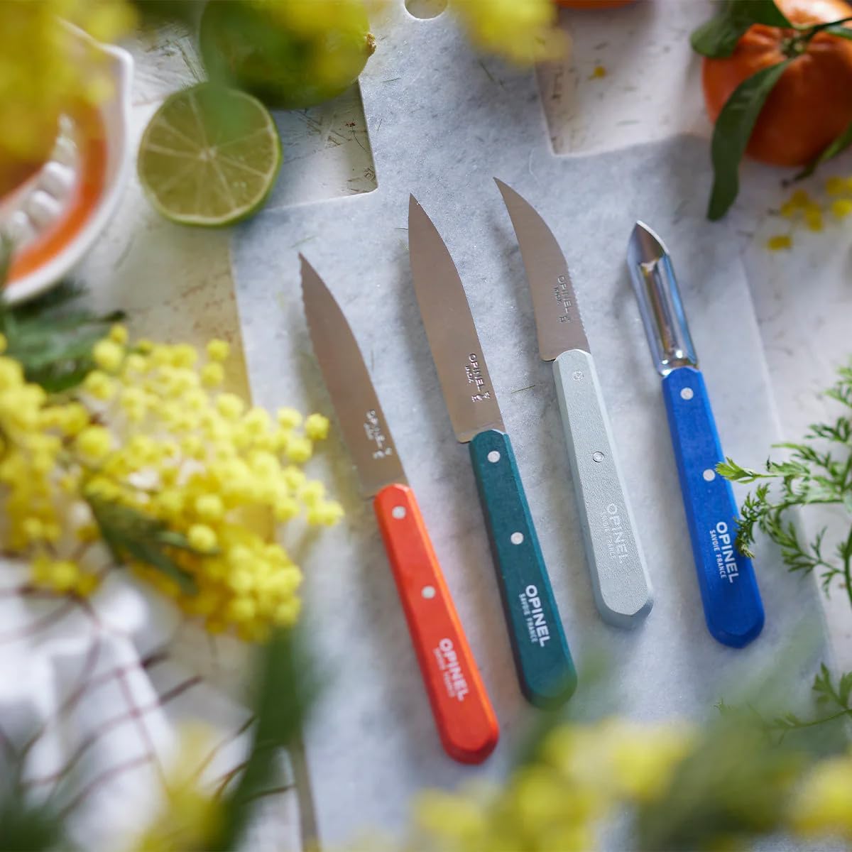 Les Essentials 4 Piece Kitchen Prep Knife Set, Wood Handles (Primo)