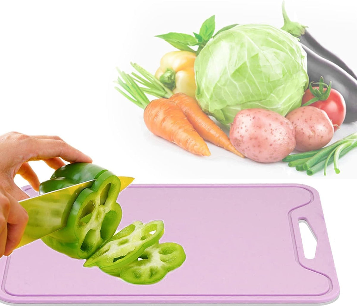 Silicone Cutting Board Flexible Chopping Mats with Juice Groove Non Slip Handle Free Dishwasher Safe Food Grade Heat Kitchen Mat