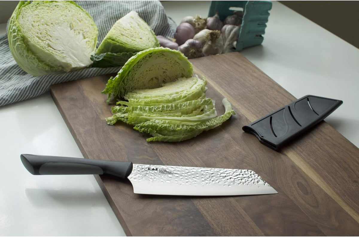 Luna Asian Utility Knife 6.5", Narrow, Straight-Bladed Kitchen Knife Perfect for Precise Cuts, Ideal for Preparing Stir Fry, Hand-Sharpened Japanese Knife
