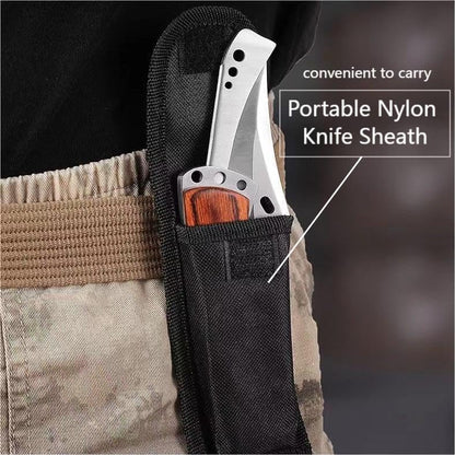 Long Blade Pocket Folding Knife - Sharp Survival Work Knives-Foldable Large Knife with Rosewood Handle,Gift for Dad Husband,for Hunting,Hiking,Camping (1 Knife)