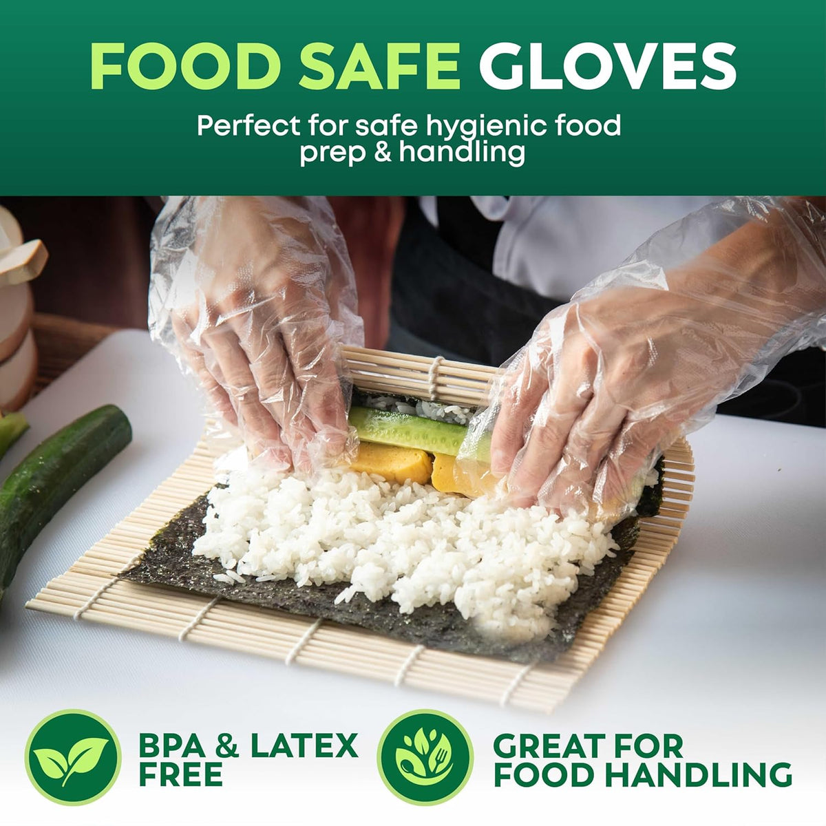 600 Pack Disposable Food Prep Gloves – Clear Polyethylene, Latex- BPA & Powder-Free – Bulk Kitchen Gloves for Cooking, Catering, BBQ, Baking, Restaurant Food Handling