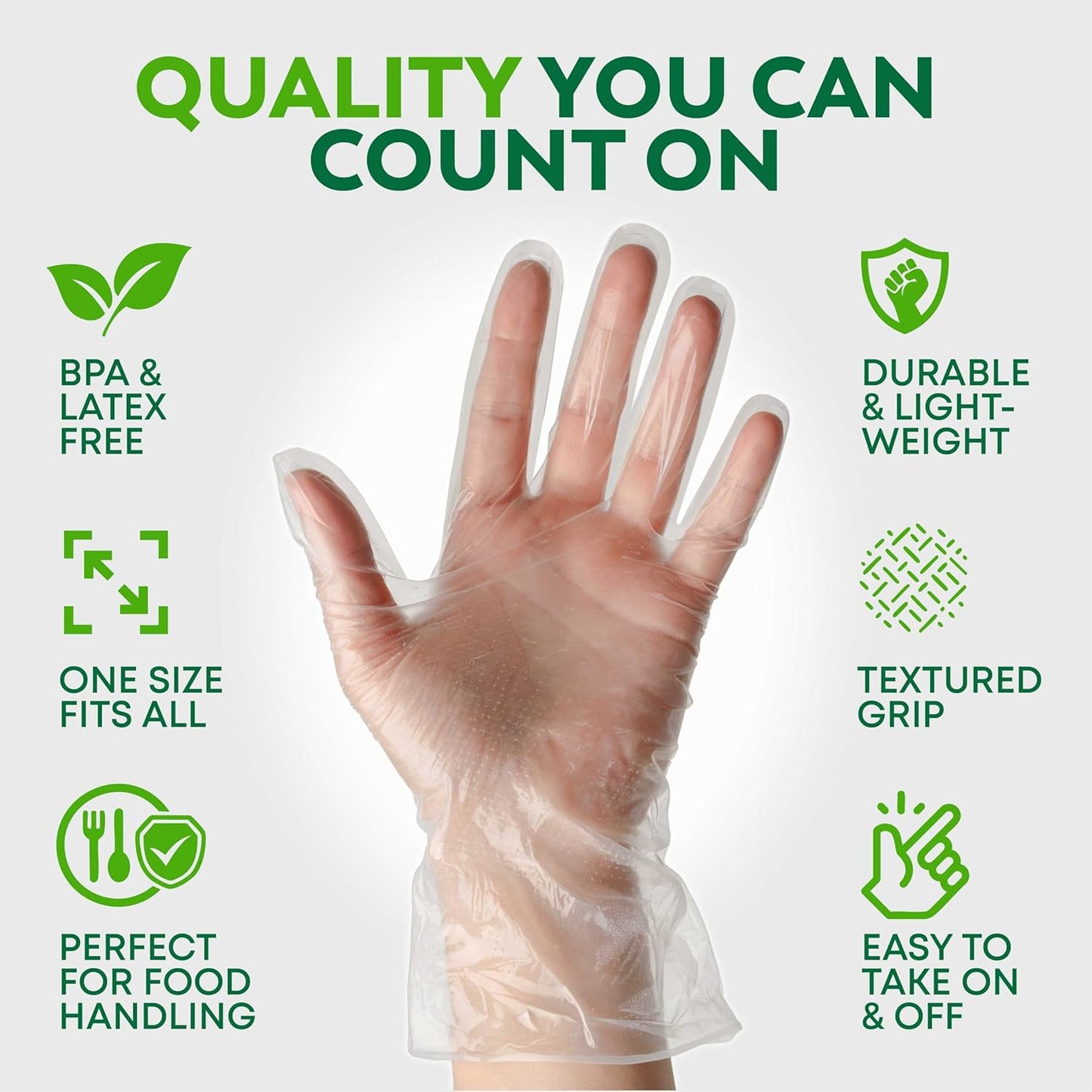 600 Pack Disposable Food Prep Gloves – Clear Polyethylene, Latex- BPA & Powder-Free – Bulk Kitchen Gloves for Cooking, Catering, BBQ, Baking, Restaurant Food Handling