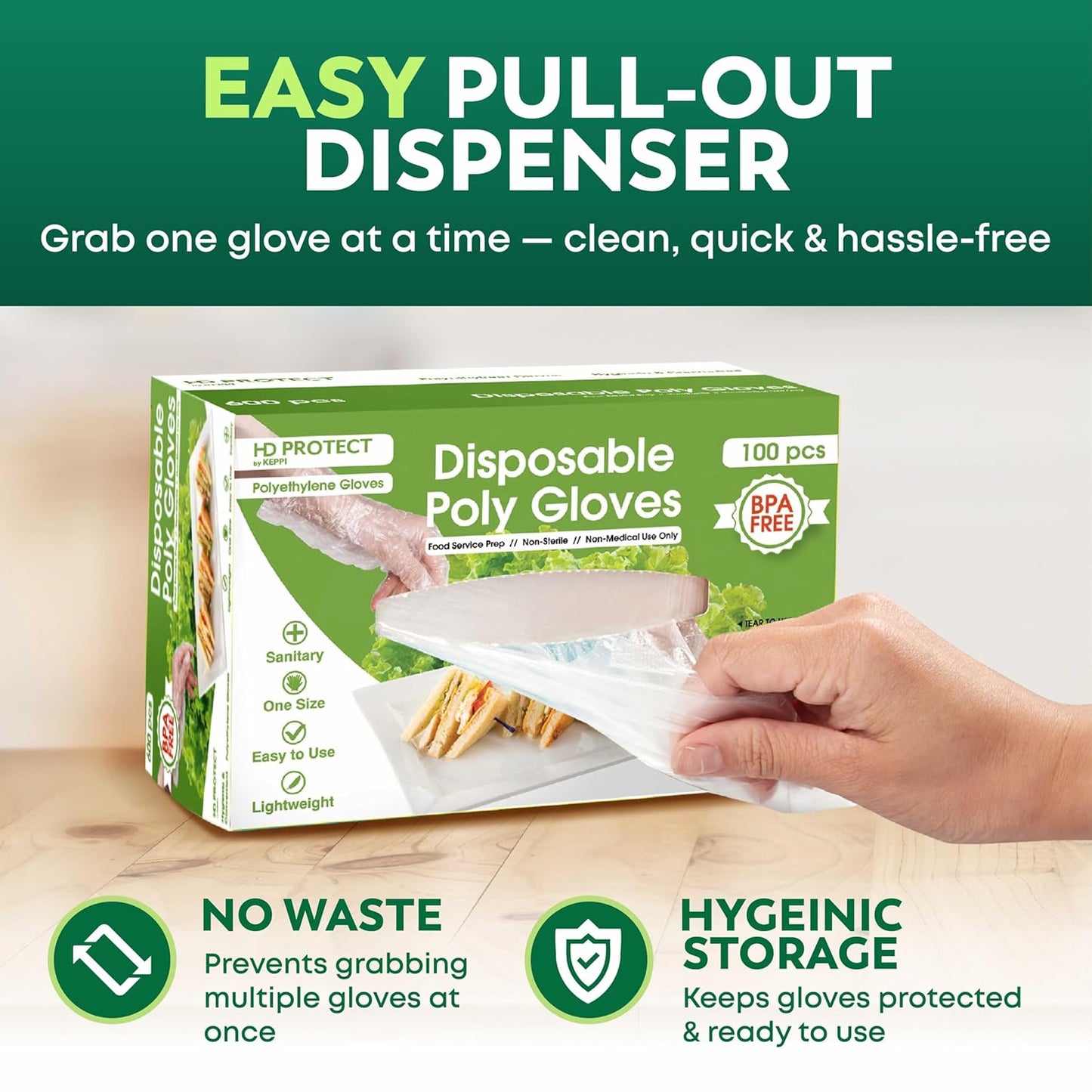 600 Pack Disposable Food Prep Gloves – Clear Polyethylene, Latex- BPA & Powder-Free – Bulk Kitchen Gloves for Cooking, Catering, BBQ, Baking, Restaurant Food Handling