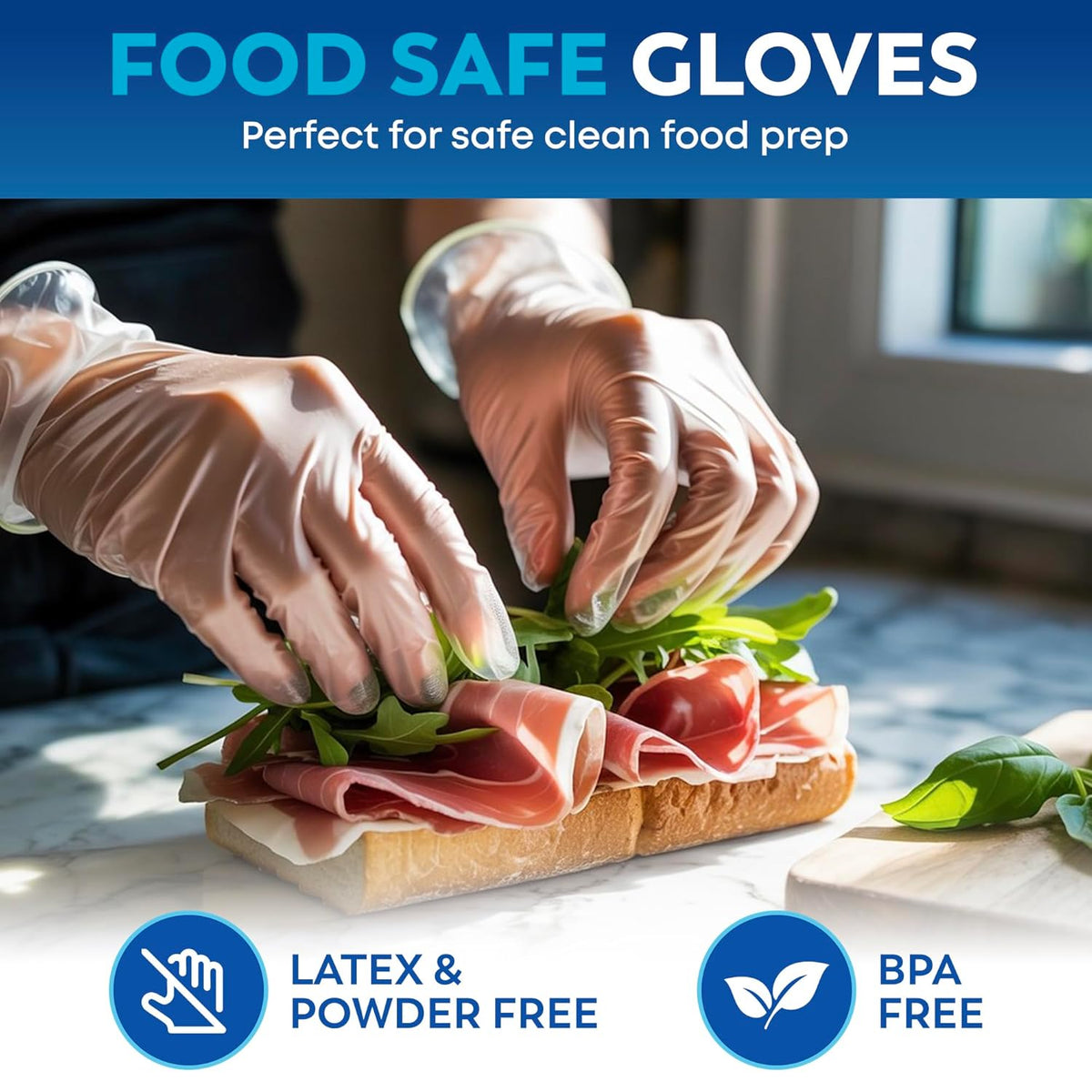 600 Pack Disposable Food Prep Gloves – Clear Polyethylene, Latex- BPA & Powder-Free – Bulk Kitchen Gloves for Cooking, Catering, BBQ, Baking, Restaurant Food Handling