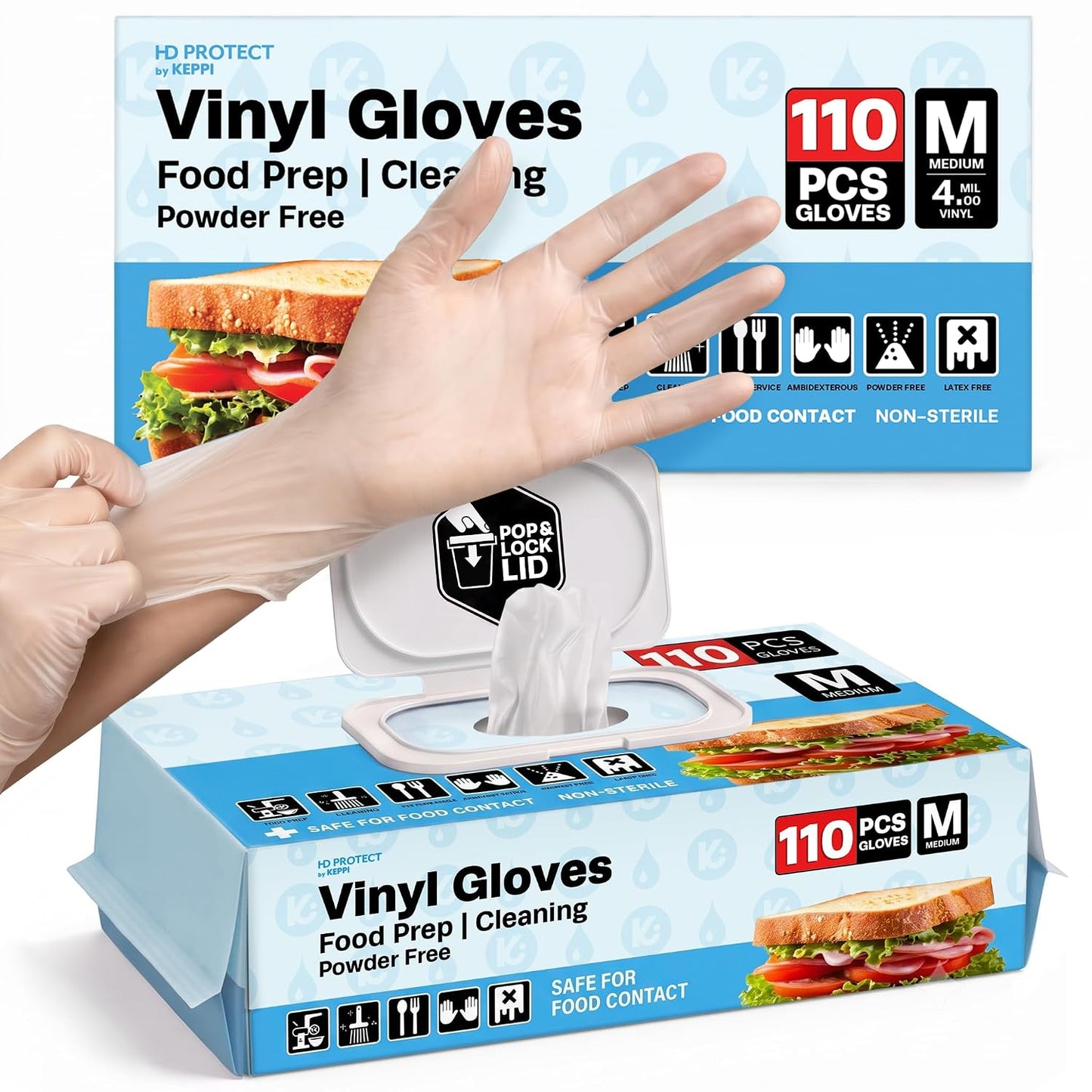 600 Pack Disposable Food Prep Gloves – Clear Polyethylene, Latex- BPA & Powder-Free – Bulk Kitchen Gloves for Cooking, Catering, BBQ, Baking, Restaurant Food Handling
