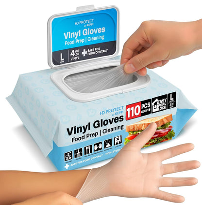 600 Pack Disposable Food Prep Gloves – Clear Polyethylene, Latex- BPA & Powder-Free – Bulk Kitchen Gloves for Cooking, Catering, BBQ, Baking, Restaurant Food Handling