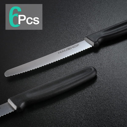 Steak Knives Set of 4, Serrated Steak Knives, Premium Stainless Steel Steak Knife Set with Gift Box, Assorted Color