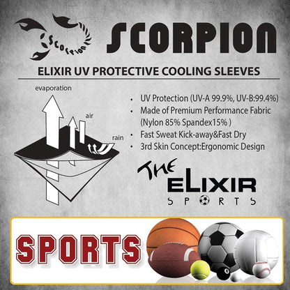 The Elixir Arm Sleeves UV Sun Protective Arm Compression Cover Warmer Cooler 4P - Sky Blue, Gray, Orange, White