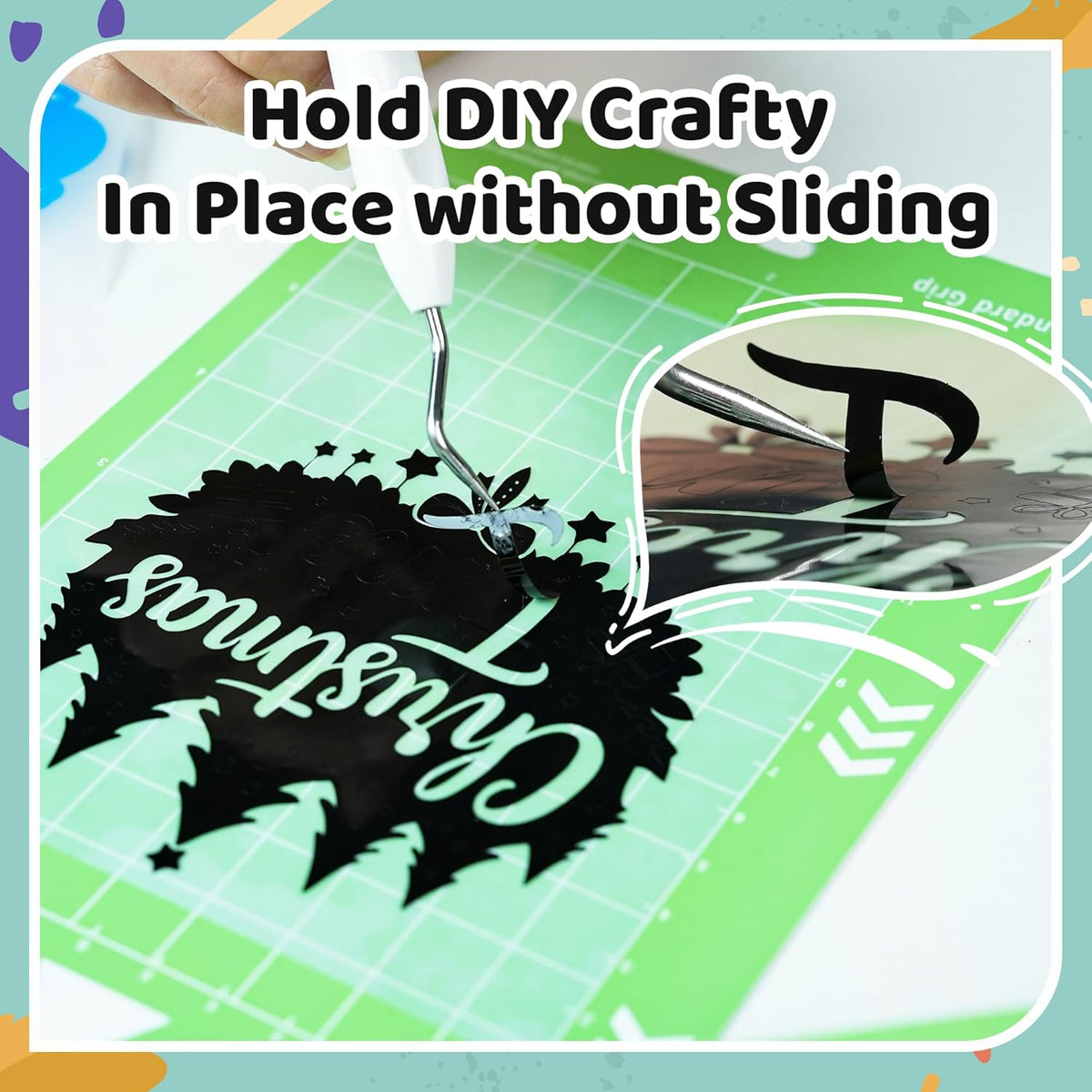 Likcut Cutting Mat for Glee S501 Cutter, 4.5" X 6.5" Standard Adhesive Mat for DIY Crafty, 3 Packs Likcut Accessories Mats, Adhesive Sticky Green Quilting Replacement Cut Mats for Iron On, Vinyl