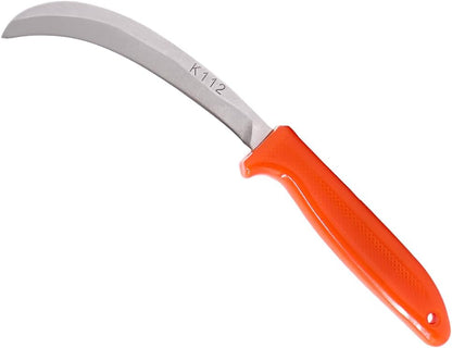 K112 Banana Knife with 5-Inch Straight Steel Blade , Orange