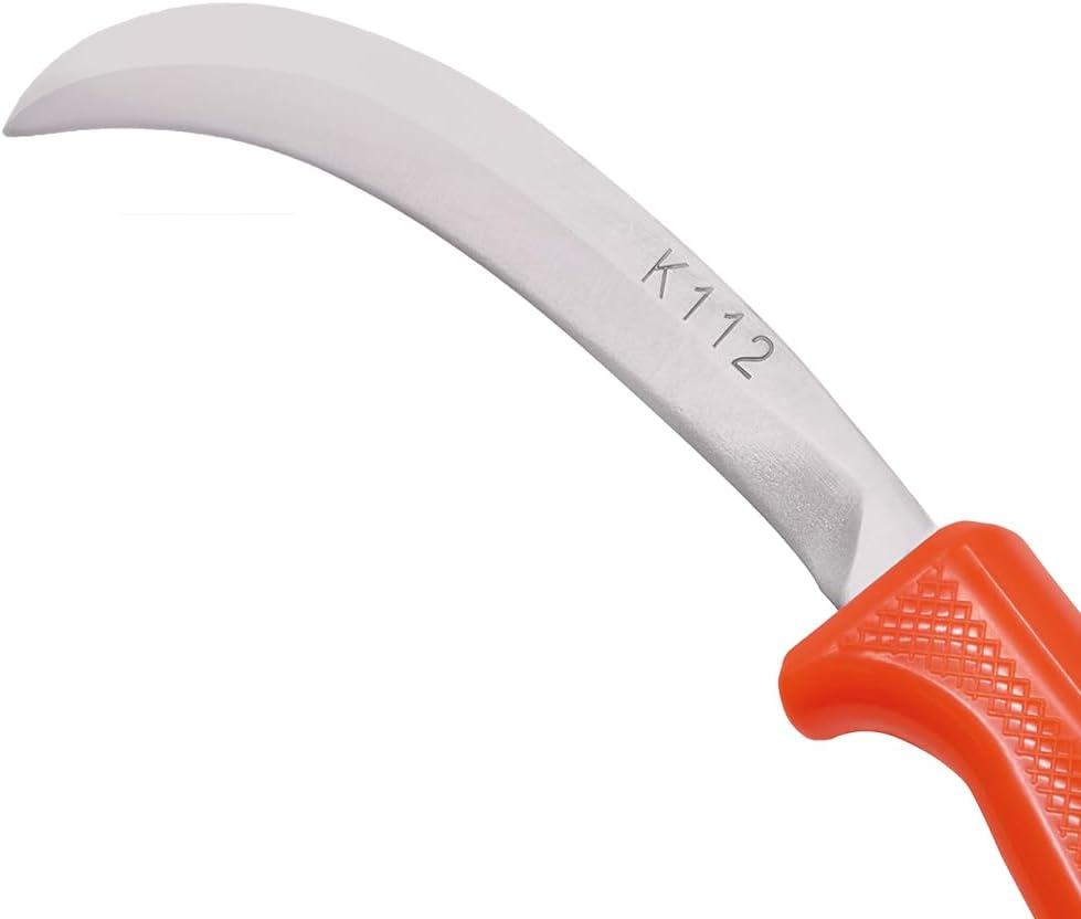 K112 Banana Knife with 5-Inch Straight Steel Blade , Orange