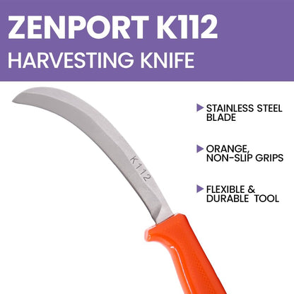 K112 Banana Knife with 5-Inch Straight Steel Blade , Orange