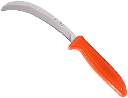 K112 Banana Knife with 5-Inch Straight Steel Blade , Orange