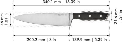 Forged Accent Razor-Sharp 8-inch Chef's Knife, Black, German Engineered Informed by 100+ Years of Mastery