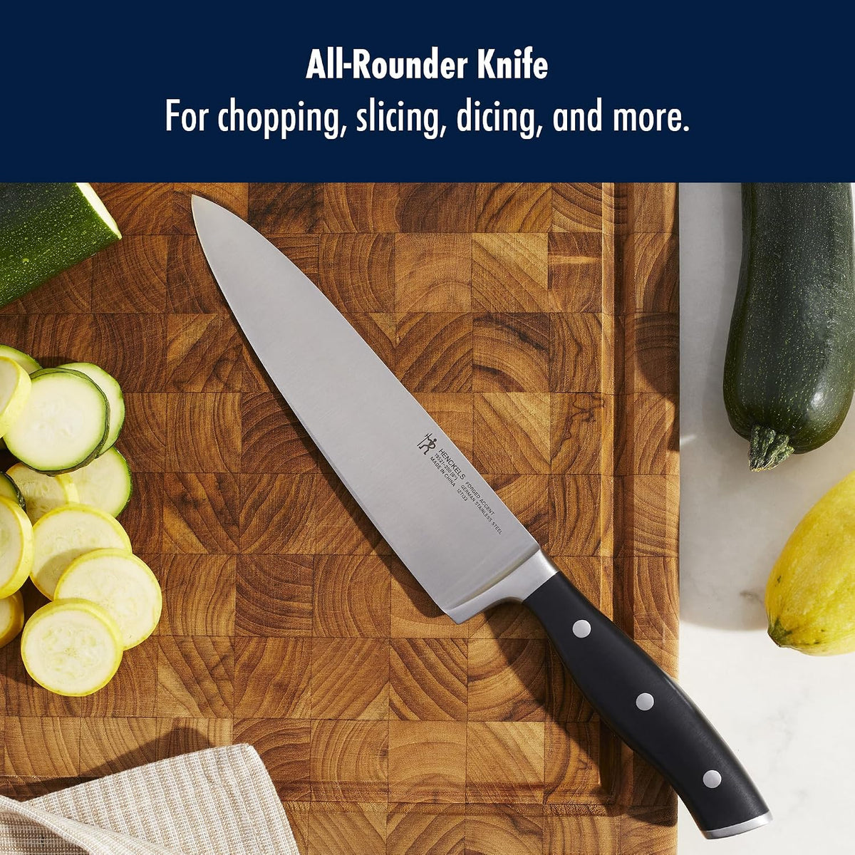 Forged Accent Razor-Sharp 8-inch Chef's Knife, Black, German Engineered Informed by 100+ Years of Mastery