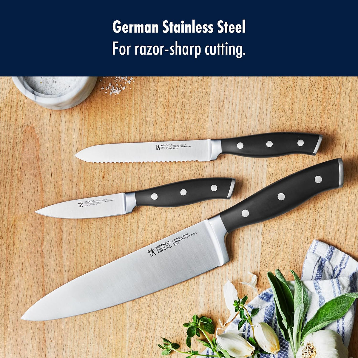Forged Accent Razor-Sharp 8-inch Chef's Knife, Black, German Engineered Informed by 100+ Years of Mastery