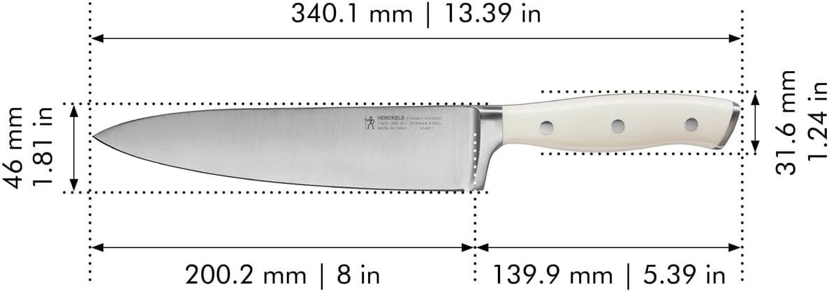 Forged Accent Razor-Sharp 8-inch Chef's Knife, Black, German Engineered Informed by 100+ Years of Mastery