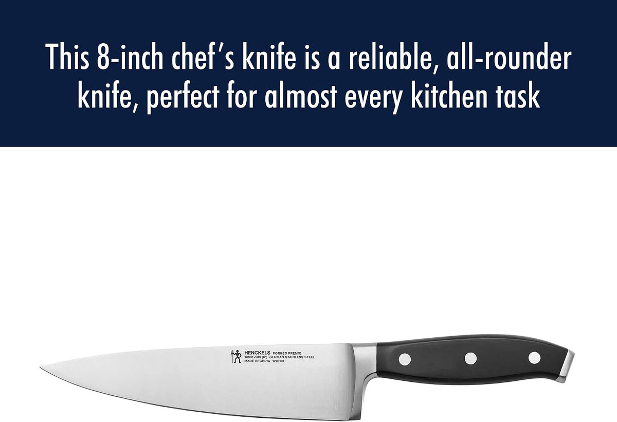 Forged Accent Razor-Sharp 8-inch Chef's Knife, Black, German Engineered Informed by 100+ Years of Mastery