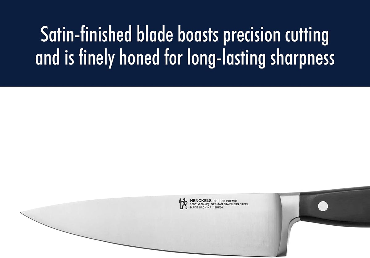 Forged Accent Razor-Sharp 8-inch Chef's Knife, Black, German Engineered Informed by 100+ Years of Mastery
