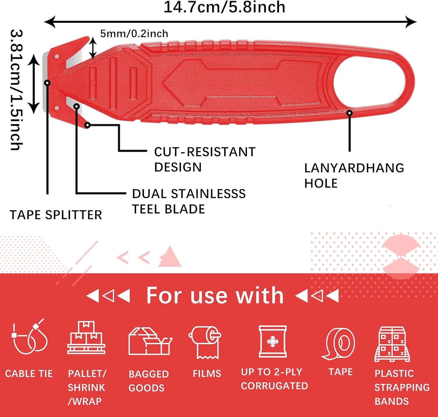 30 Pcs Safety Box Cutter Knife of Stainless Steel Concealed Blade Package Opener with Tape Splitter for Carton Cardboard Wrap Letter Work Bag Straps Film Utility Tool (Black)
